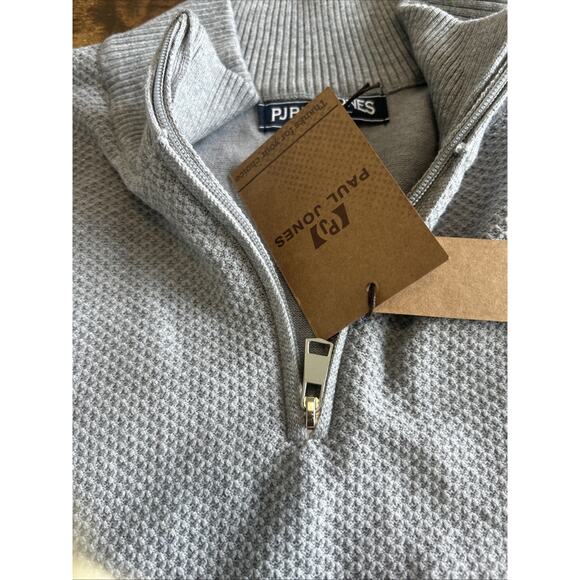 PJ PAUL JONES Men's Quarter Zip Sweater Slim Fit Long Sleeve Casual Pullover Sm - Picture 8 of 16